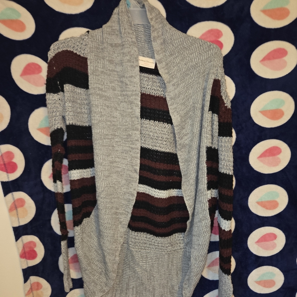 Striped Gray and Brown Women's Sweater
